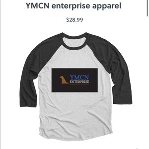 YMCN apparel 3/4 sleeve baseball tee